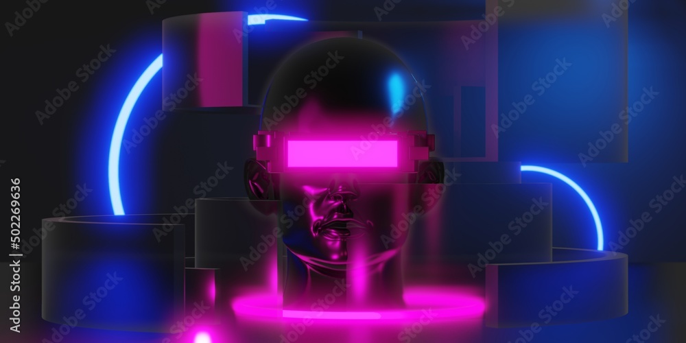 metaverse vr virtual reality with network, gaming of simulation, cyberpunk gamer background, 3d rendering illustration, scifi ai robot technology metaverse vr virtual reality with network, gaming of simulation, cyberpunk gamer background, 3d rendering illustration, scifi ai robot technology