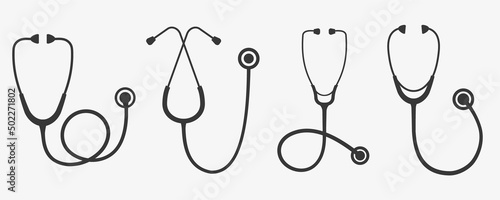 medical stethoscope icon isolated on white background photo