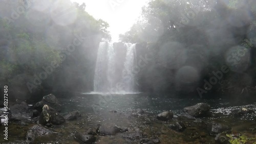 Footage of Leon waterfall (Cascade Leon) which is hidden in a forest located in the south of Mauritius island