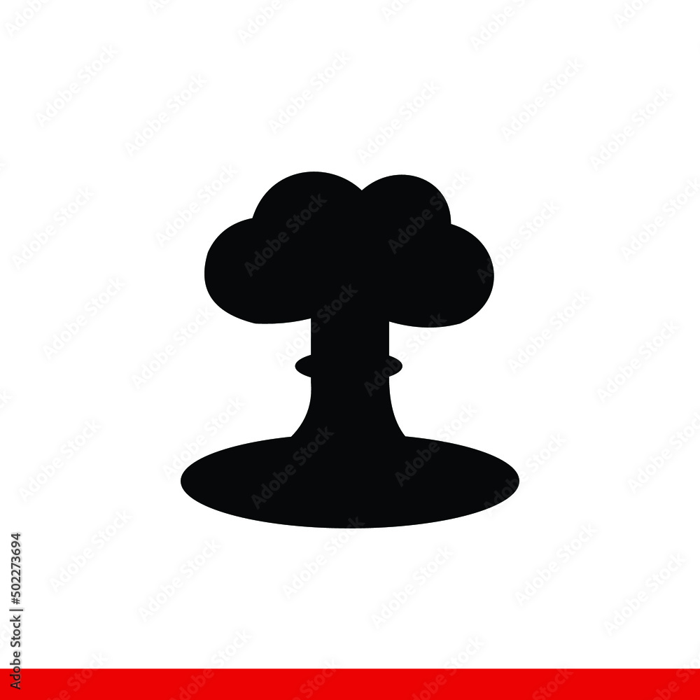 Nuclear bomb explosion vector icon isolated on white background Nuclear bomb explosion vector icon isolated on white background