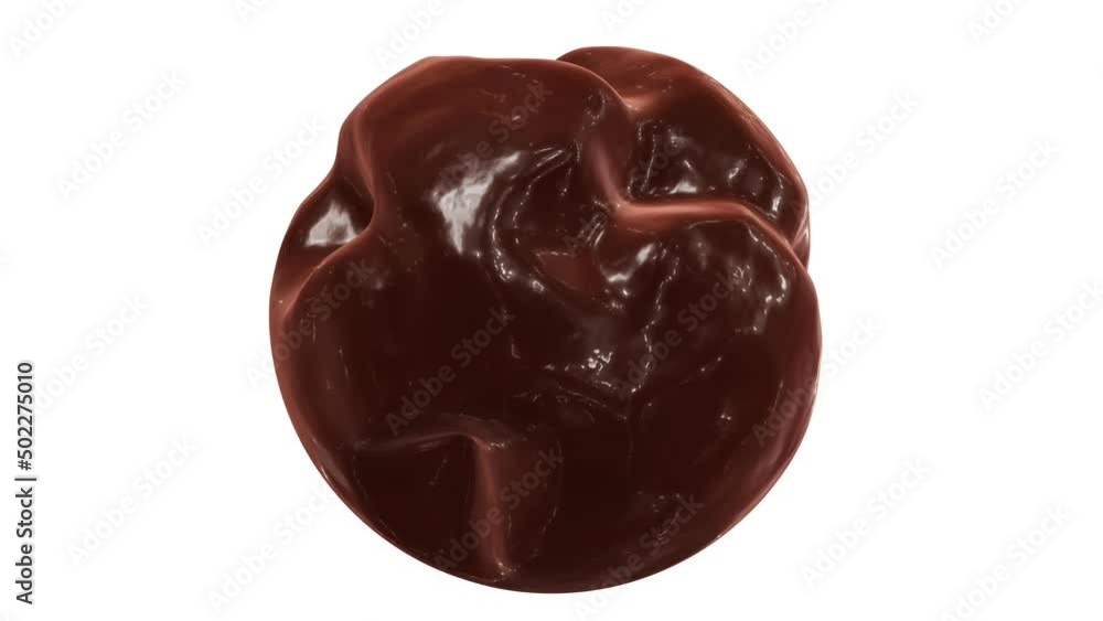 Realistic looping 3D animation of the abstract morphing liquid chocolate orb rendered in UHD with alpha matte Realistic looping 3D animation of the abstract morphing liquid chocolate orb rendered in UHD with alpha matte