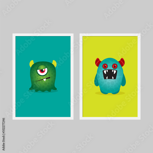 Fun and colorful monster poster templates.