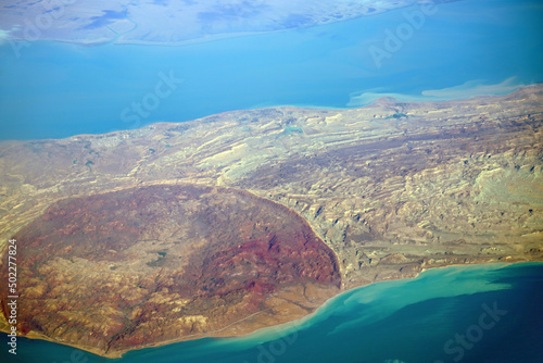 Aerial view of Qeshm, an Iranian island in the Strait of Hormuz. photo