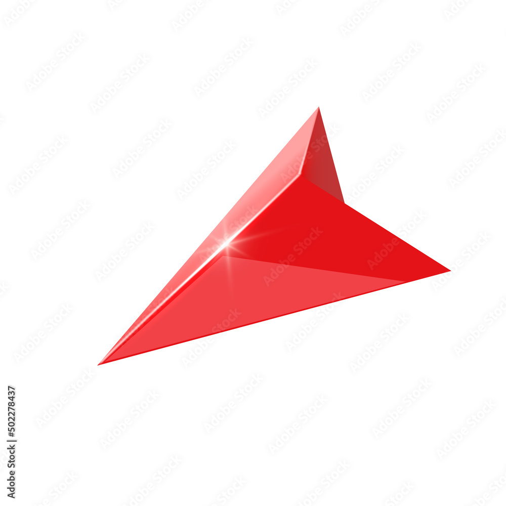 Obraz premium Red glossy navigation arrow . Gps arrow pointer. 