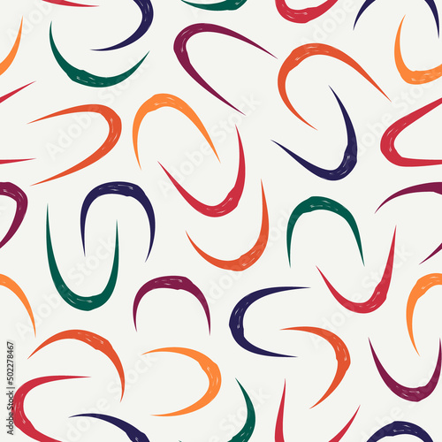 Sketched linear seamless pattern. Organic, natural abstract wallpaper. Minimalist design background. Freehand irregular curve lines motif print. Modern simple minimal ornament