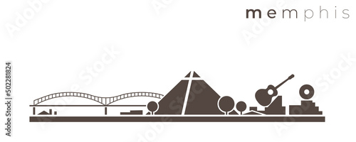 Memphis Simple Monochrome Stylish Skyline