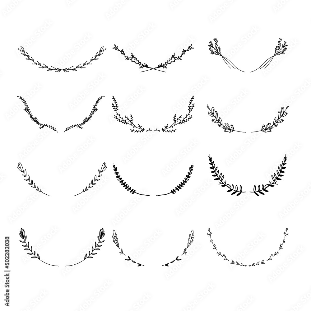 Hand drawn laurel wreath vector illustration. Hand drawn laurel wreath vector illustration.
