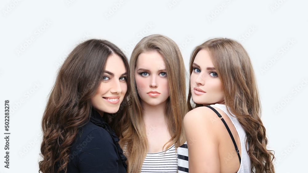 Beauty portrait of a young girls. Fresh Clean Skin Beauty portrait of a young girls. Fresh Clean Skin