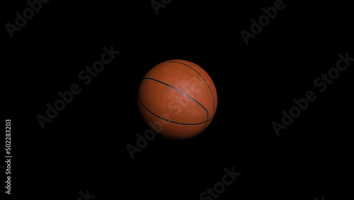 Seamless Looping Animation of Basketball ball on black background. Sport and Recreation Concept. Animation of a basketball ball © Media Whale Stock
