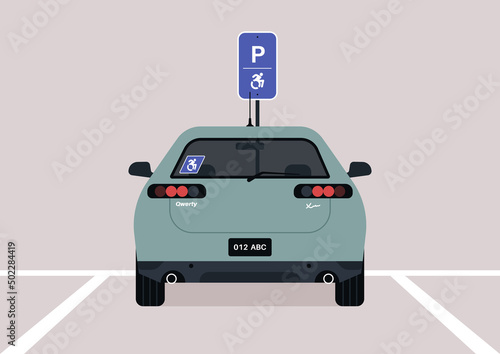 Accessible parking lot for a person with disabilities, city services
