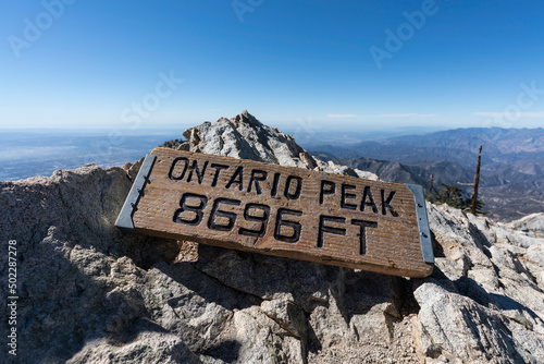 Ontario Peak summit sign in...