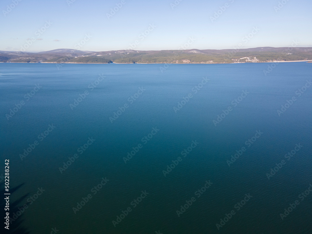 Aerial winter view of Iskar Reservoir, Bulgaria Aerial winter view of Iskar Reservoir, Bulgaria