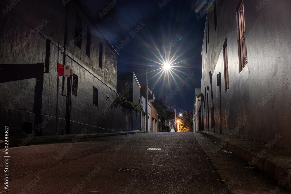 old alley at night