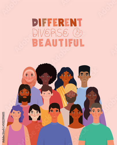 card of different and diverse