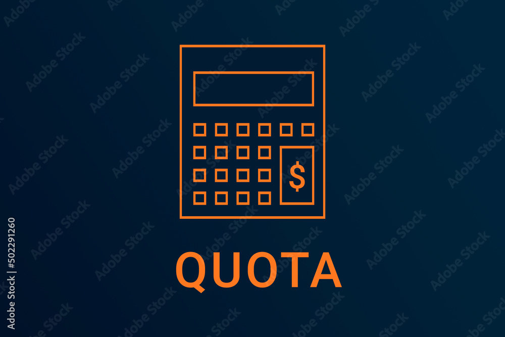 quota text. Calculator symbolizes economy. quota logo on dark background. Illustration quota . Financial screensaver. Minimalist orange calculator quota text. Calculator symbolizes economy. quota logo on dark background. Illustration quota . Financial screensaver. Minimalist orange calculator