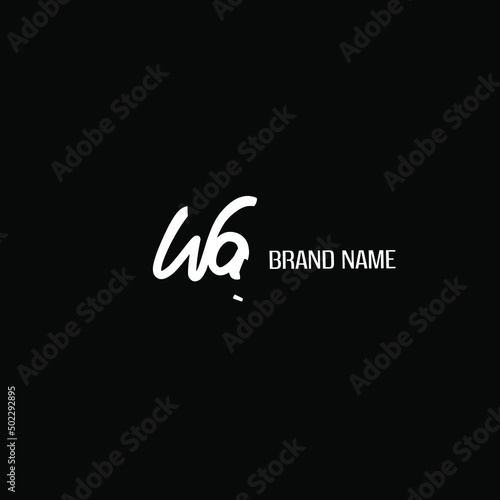 wa Brand Initial Handwriting Logo Vector