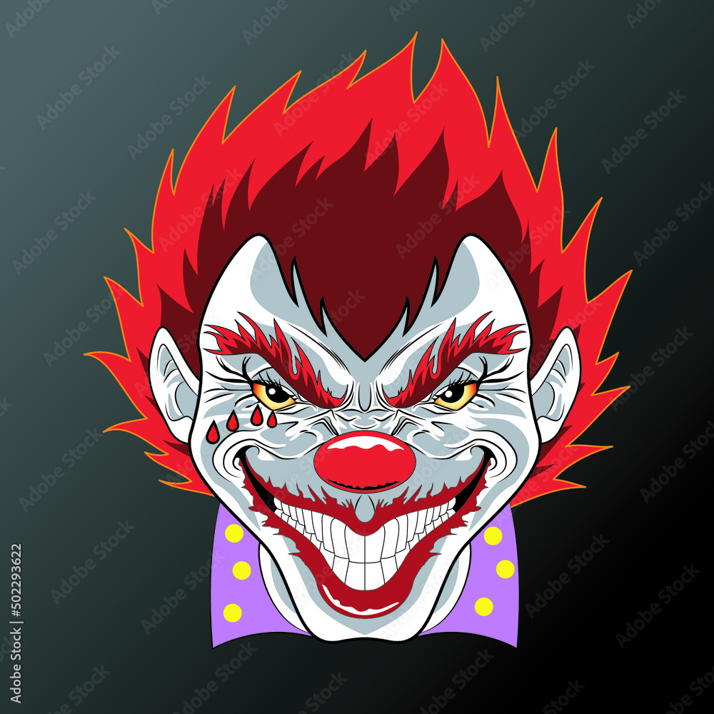 Mascot logo de cabeza de payaso Stock Vector | Adobe Stock