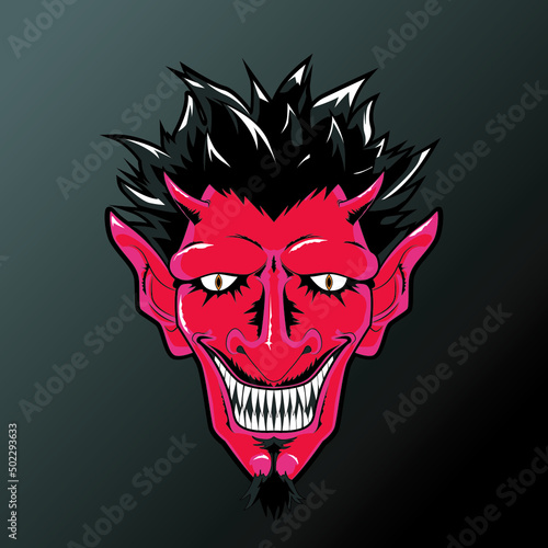 Mascot logo de cabeza de demonio