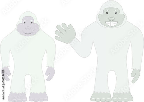 Cartoon of a friendly yeti couple