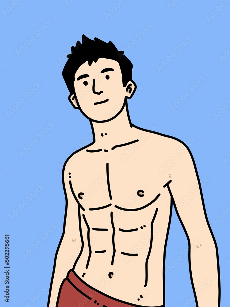 cute man cartoon on blue background cute man cartoon on blue background