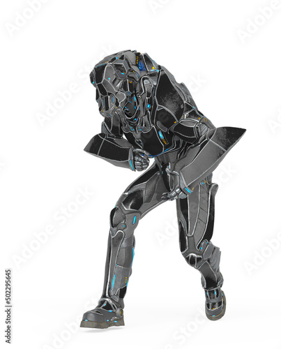 man in an armored nano tech suit is holding an invisible laser gun