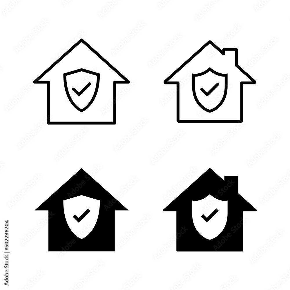 Fototapeta premium home insurance icons vector. home protection sign and symbol