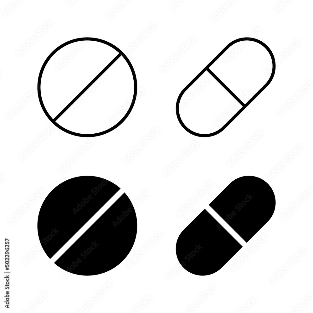 Pills icons vector. capsule icon. Drug sign and symbol Pills icons vector. capsule icon. Drug sign and symbol