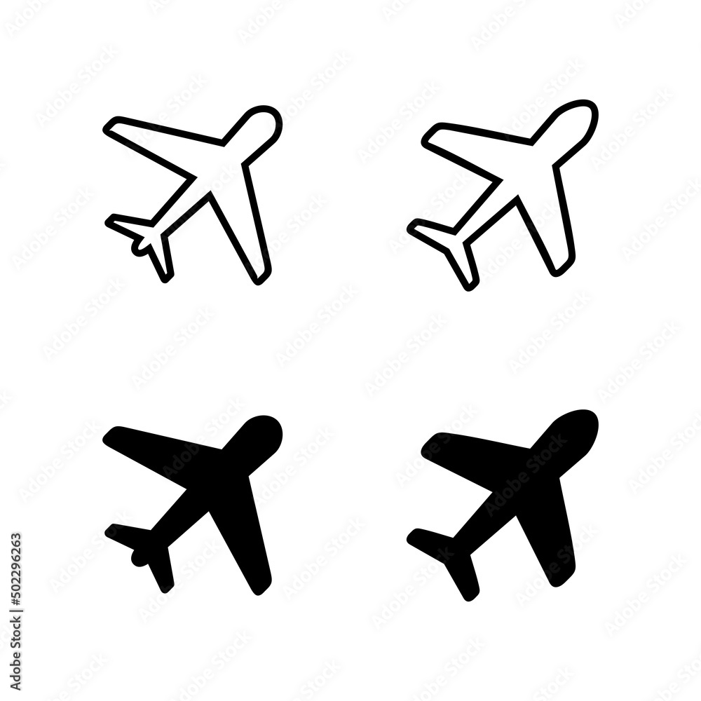 Plane icons vector. Airplane sign and symbol. Flight transport symbol. Travel sign. aeroplane