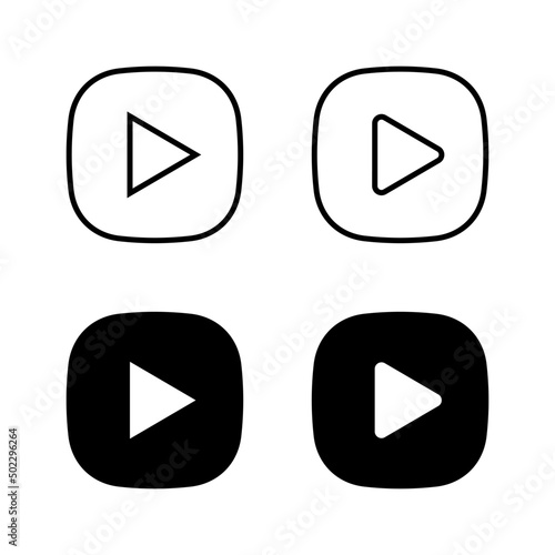 Play Icons vector. Play button sign and symbol