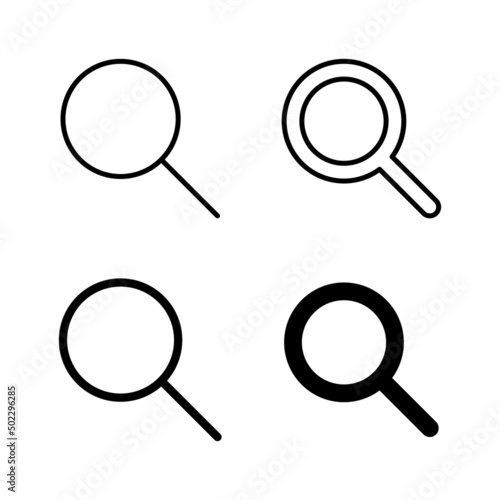 Search icons vector. search magnifying glass sign and symbol