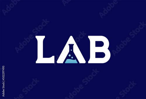 Lab text typography logo design inspiration vector illustration
