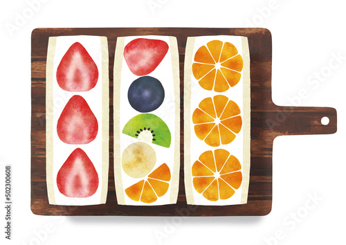 フルーツサンド水彩画