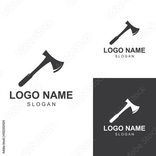 Axe logo/hatchet logo with concept design vector illustration template.