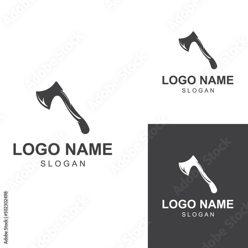 Axe logo/hatchet logo with concept design vector illustration template.