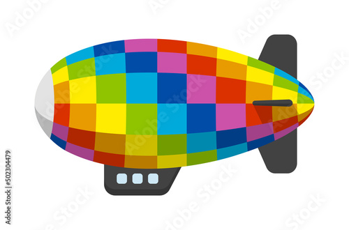 Colorful airship ( blimp ) vector illustration
