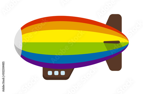 Colorful airship ( blimp ) vector illustration