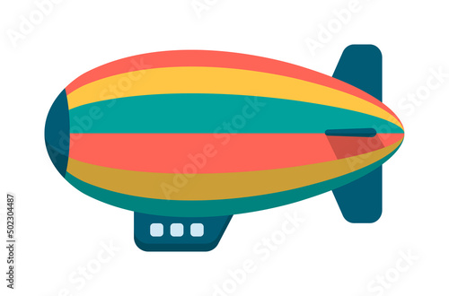 Colorful airship ( blimp ) vector illustration