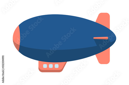 Colorful airship ( blimp ) vector illustration