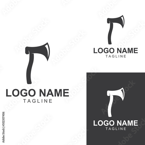 Axe logo/hatchet logo with concept design vector illustration template.