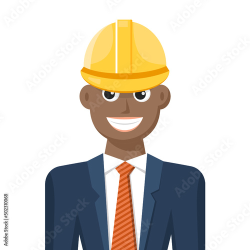 Colorful simple flat vector of engineer, icon or symbol, people concept vector illustration.