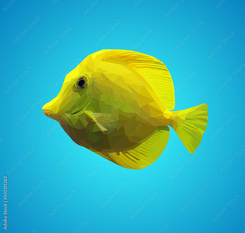 Naklejka premium fish polygon