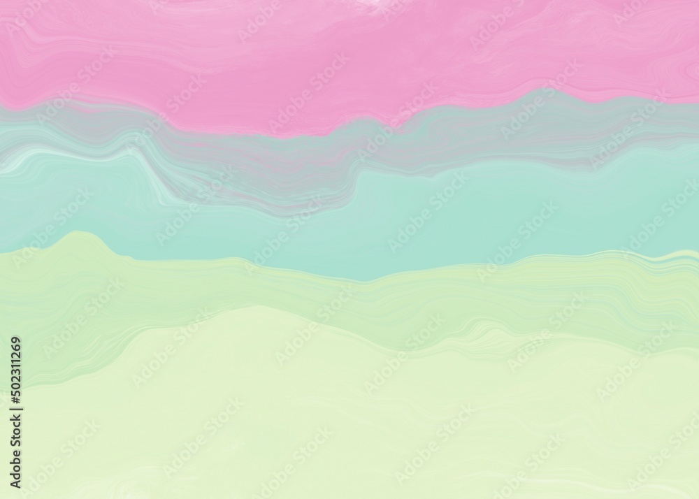 Wavy pastel background with liquify effect. Wallpaper art.