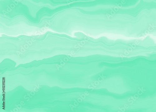 Green mint abstract background with liquify effect.
