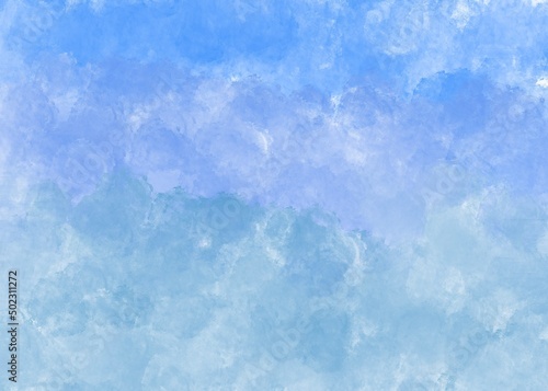 Watercolor blue background with hand paint