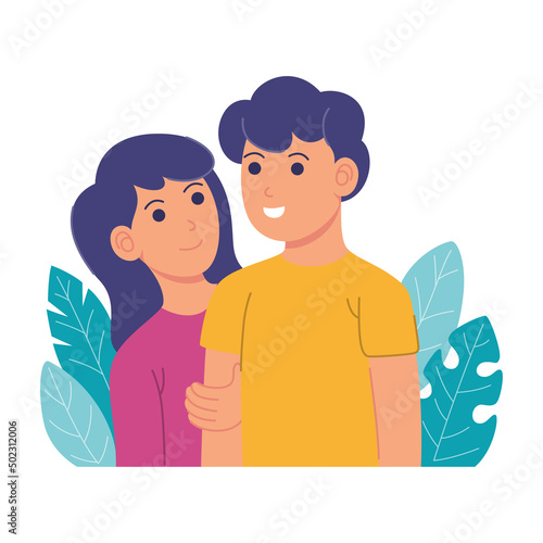 young couple living very happily