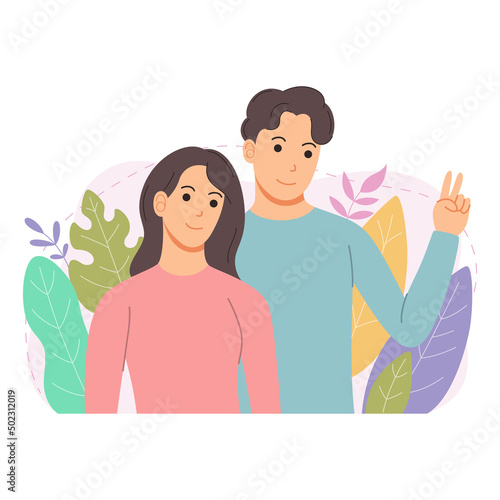 young couple living very happily