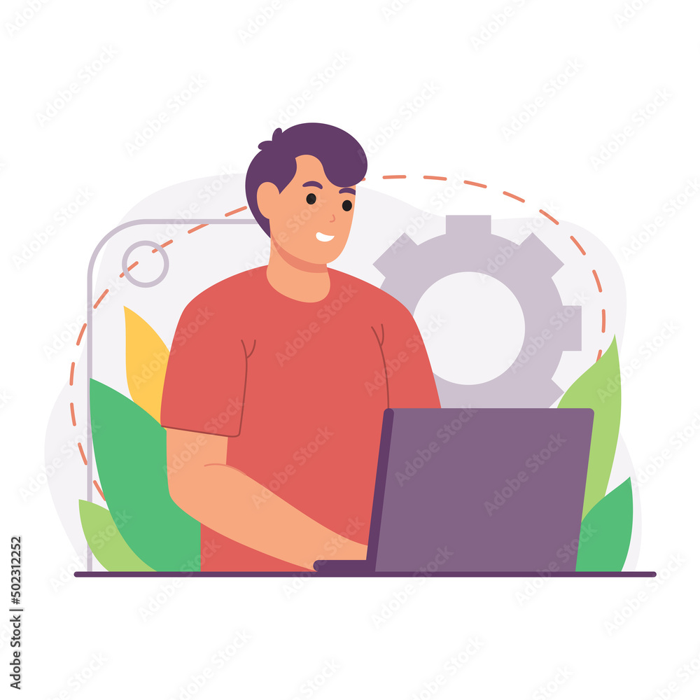 Programmers concept with flat design Programmers concept with flat design
