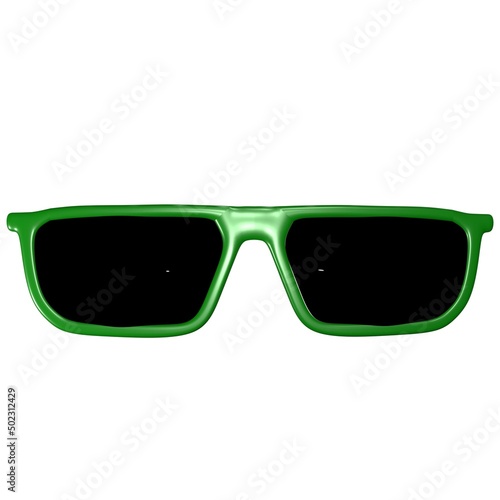 Rectangle sunglasses with green frames
