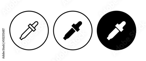 Eye dropper icon, pipette, medicine dropper vector, sign, symbol, logo, illustration, editable stroke, flat design style isolated on white