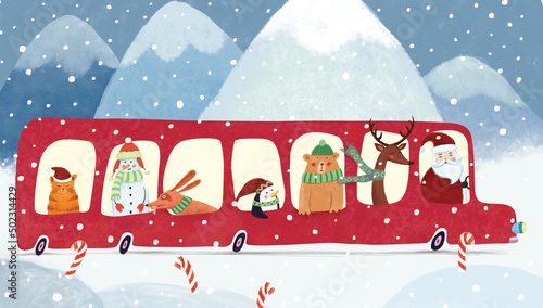 Canvas Print Holiday Bus